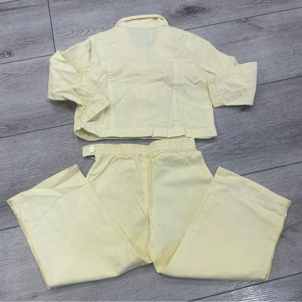 The Children's Place Light Yellow Wide Leg Set